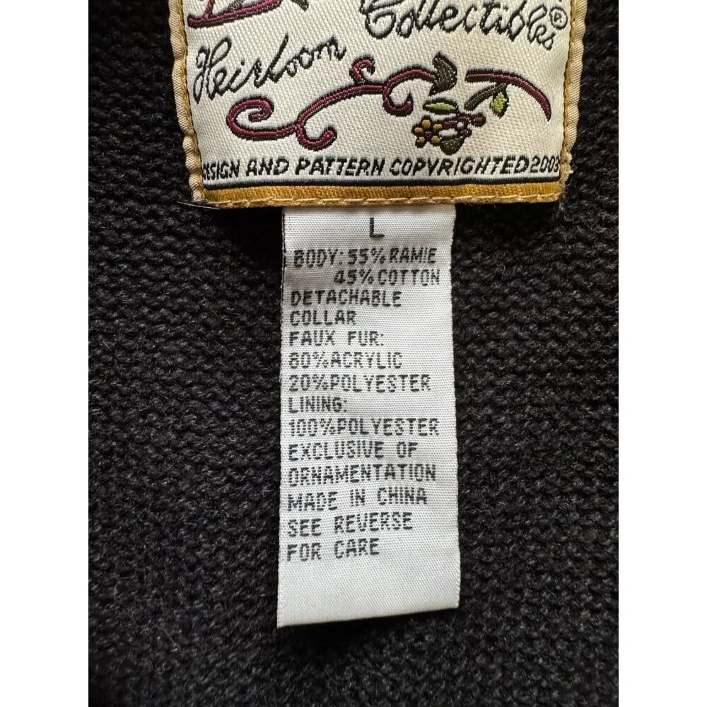 Heirloom Collectibles Women‎ Size Large Christmas Cardigan Sweater Embroidered